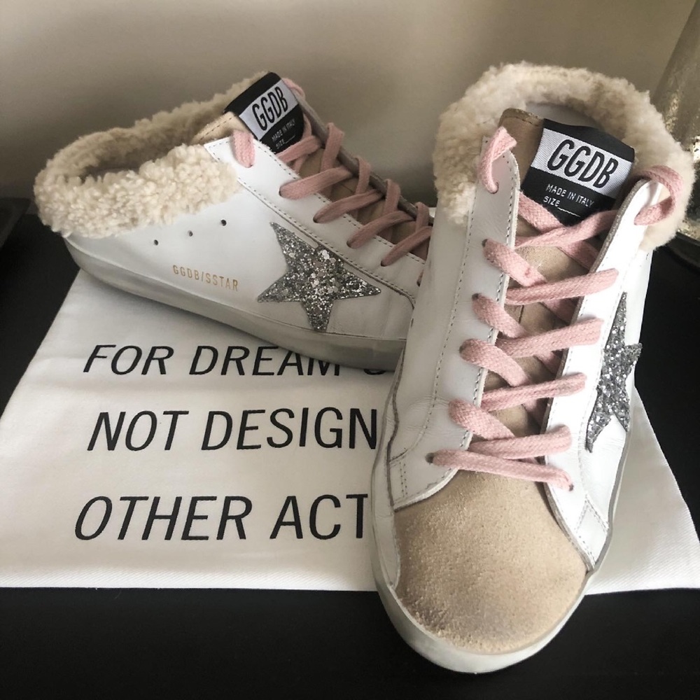 Pink Suede and Silver Glitter Sabots (Size 40)